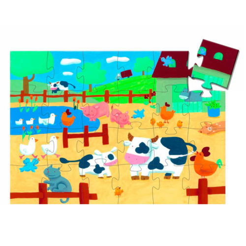 puzle silueta les vaques de la granja